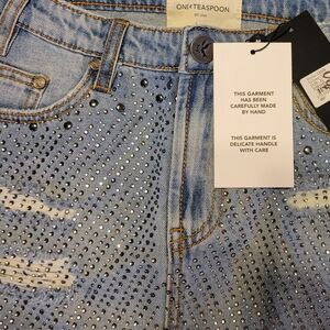 NWT ONE TEASPOON JUNKYARD DENIM SKIRT CRYSTAL VINTAGE BLUE, SIZE 22